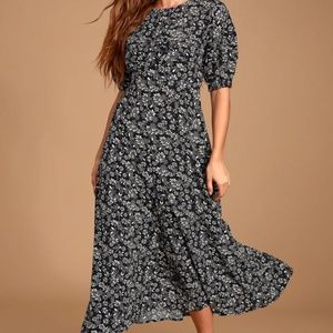 NWOT Free People Jessie Midi Black Dress